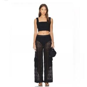 NWT Agua Bendita MACA KNOTTED CARGO PANTS and KOSIA KNITTED TOP black xs